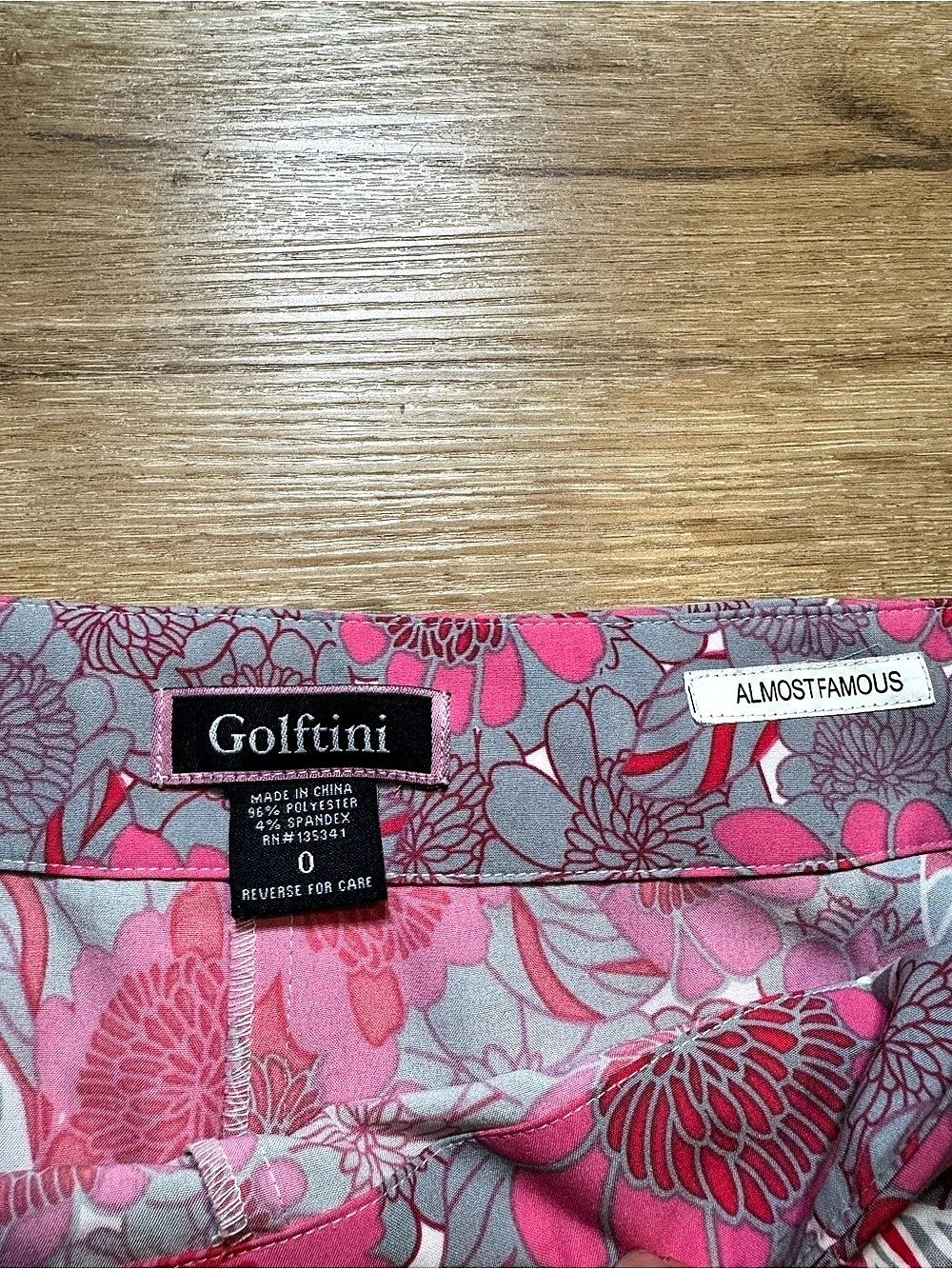 Golftini Floral Mini Skirt in Pink & Gray - Picture 3 of 10